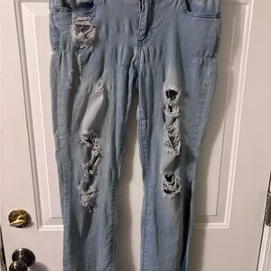 Wild Blue Distressed Light Blue Women's Jeans size 5
